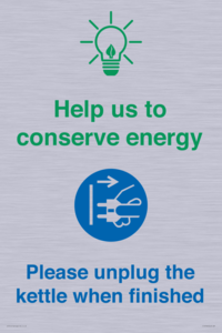 CC10766: Help us to conserve energy - Please unplug the kettle when finished