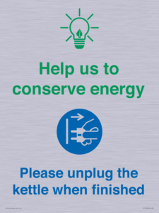 CC10766: Help us to conserve energy - Please unplug the kettle when finished