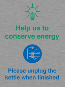 CC10766: Help us to conserve energy - Please unplug the kettle when finished