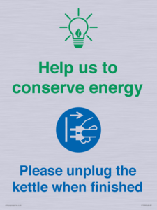 CC10766: Help us to conserve energy - Please unplug the kettle when finished