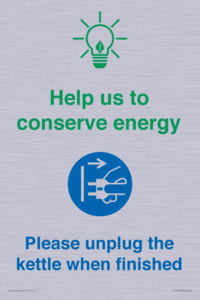 CC10766: Help us to conserve energy - Please unplug the kettle when finished