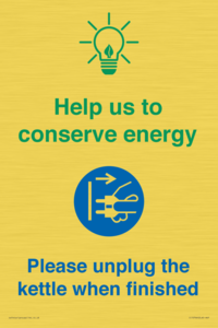 CC10766: Help us to conserve energy - Please unplug the kettle when finished
