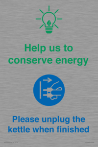 CC10766: Help us to conserve energy - Please unplug the kettle when finished