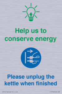 CC10766: Help us to conserve energy - Please unplug the kettle when finished