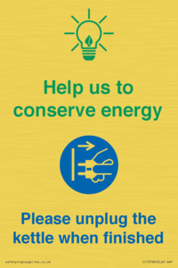 CC10766: Help us to conserve energy - Please unplug the kettle when finished