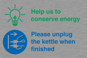 CC10766: Help us to conserve energy - Please unplug the kettle when finished