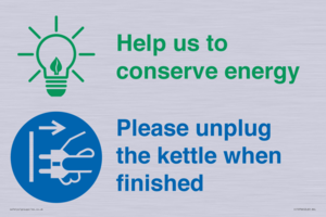 CC10766: Help us to conserve energy - Please unplug the kettle when finished