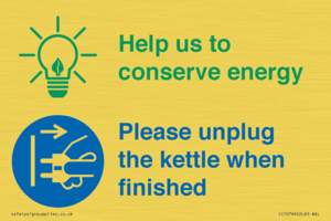 CC10766: Help us to conserve energy - Please unplug the kettle when finished