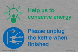 CC10766: Help us to conserve energy - Please unplug the kettle when finished