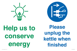 CC10766: Help us to conserve energy - Please unplug the kettle when finished