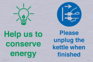 CC10766: Help us to conserve energy - Please unplug the kettle when finished