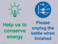 CC10766: Help us to conserve energy - Please unplug the kettle when finished