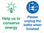 CC10766: Help us to conserve energy - Please unplug the kettle when finished