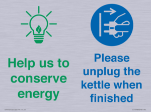 CC10766: Help us to conserve energy - Please unplug the kettle when finished