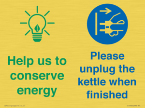 CC10766: Help us to conserve energy - Please unplug the kettle when finished
