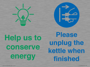 CC10766: Help us to conserve energy - Please unplug the kettle when finished