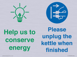 CC10766: Help us to conserve energy - Please unplug the kettle when finished