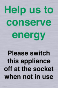 CC10768: Help us to conserve energy - Please switch this appliance off at the socket when not in use