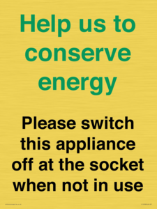 CC10768: Help us to conserve energy - Please switch this appliance off at the socket when not in use