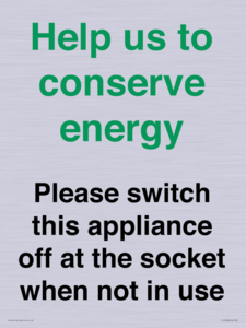 CC10768: Help us to conserve energy - Please switch this appliance off at the socket when not in use