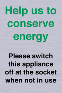 CC10768: Help us to conserve energy - Please switch this appliance off at the socket when not in use