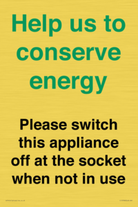 CC10768: Help us to conserve energy - Please switch this appliance off at the socket when not in use