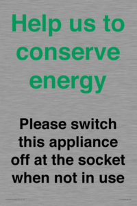 CC10768: Help us to conserve energy - Please switch this appliance off at the socket when not in use