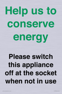 CC10768: Help us to conserve energy - Please switch this appliance off at the socket when not in use
