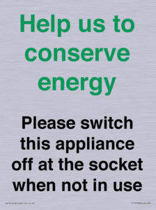 CC10768: Help us to conserve energy - Please switch this appliance off at the socket when not in use