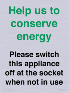 CC10768: Help us to conserve energy - Please switch this appliance off at the socket when not in use