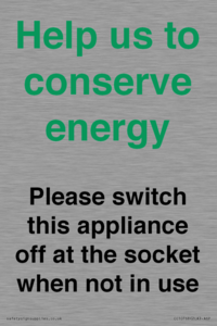 CC10768: Help us to conserve energy - Please switch this appliance off at the socket when not in use