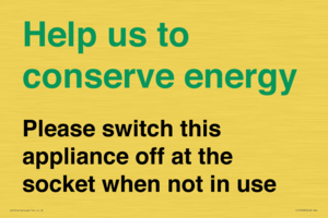 CC10768: Help us to conserve energy - Please switch this appliance off at the socket when not in use