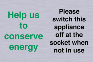 CC10768: Help us to conserve energy - Please switch this appliance off at the socket when not in use