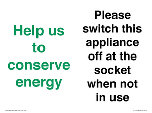 CC10768: Help us to conserve energy - Please switch this appliance off at the socket when not in use