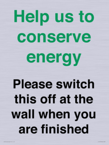 CC10770: Help us to conserve energy - Please switch this off at the wall when you are finished