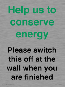 CC10770: Help us to conserve energy - Please switch this off at the wall when you are finished