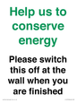 CC10770: Help us to conserve energy - Please switch this off at the wall when you are finished
