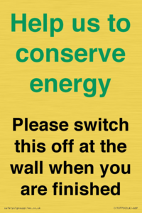 CC10770: Help us to conserve energy - Please switch this off at the wall when you are finished