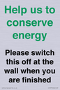 CC10770: Help us to conserve energy - Please switch this off at the wall when you are finished