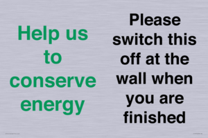 CC10770: Help us to conserve energy - Please switch this off at the wall when you are finished
