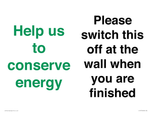 CC10770: Help us to conserve energy - Please switch this off at the wall when you are finished