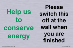 CC10770: Help us to conserve energy - Please switch this off at the wall when you are finished
