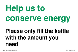 CC10773: Help us to conserve energy - Please only fill the kettle with the amount you need