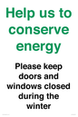 CC10775: Help us to conserve energy - Please keep doors and windows closed during the winter