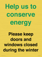 CC10775: Help us to conserve energy - Please keep doors and windows closed during the winter