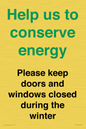 CC10775: Help us to conserve energy - Please keep doors and windows closed during the winter