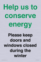 CC10775: Help us to conserve energy - Please keep doors and windows closed during the winter