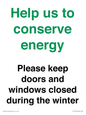 CC10775: Help us to conserve energy - Please keep doors and windows closed during the winter
