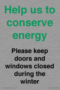 CC10775: Help us to conserve energy - Please keep doors and windows closed during the winter