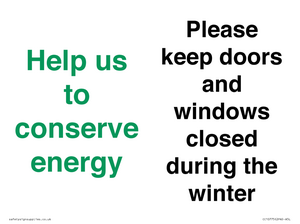 CC10775: Help us to conserve energy - Please keep doors and windows closed during the winter